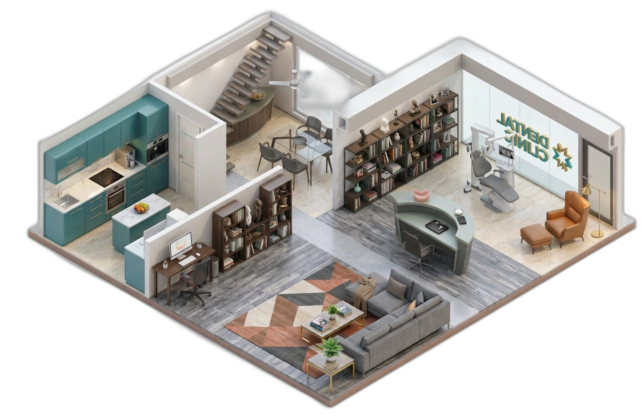 Condo & Apartment cleaning scene